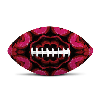 Pink Rose Kaleidoscope Print Rugby Ball