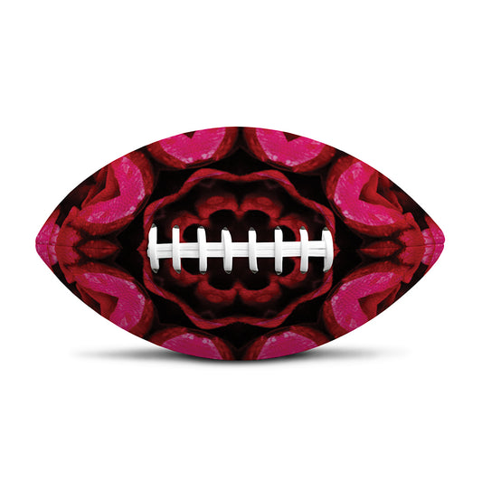 Pink Rose Kaleidoscope Print Rugby Ball