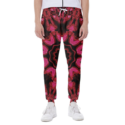 Pink Rose Kaleidoscope Print Scuba Joggers