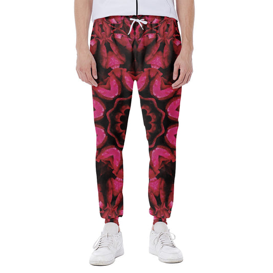 Pink Rose Kaleidoscope Print Scuba Joggers