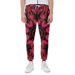 Pink Rose Kaleidoscope Print Scuba Joggers
