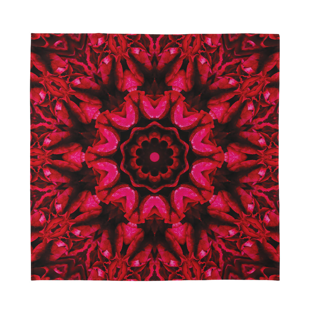 Pink Rose Kaleidoscope Print Silk Bandana