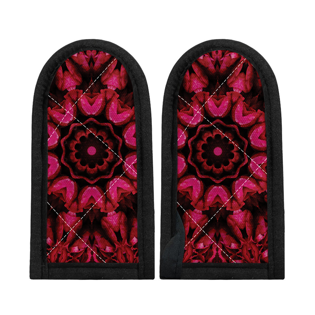 Pink Rose Kaleidoscope Print Skillet Handle Cover