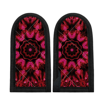 Pink Rose Kaleidoscope Print Skillet Handle Cover