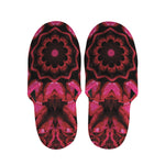 Pink Rose Kaleidoscope Print Slippers