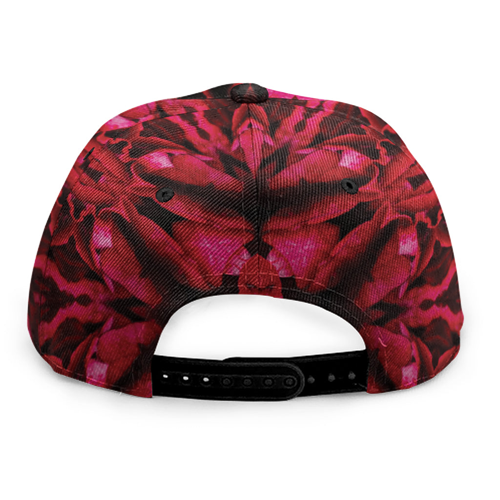 Pink Rose Kaleidoscope Print Snapback Cap