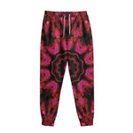 Pink Rose Kaleidoscope Print Sweatpants