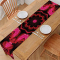 Pink Rose Kaleidoscope Print Table Runner