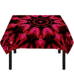 Pink Rose Kaleidoscope Print Tablecloth