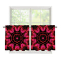 Pink Rose Kaleidoscope Print Tier Curtains