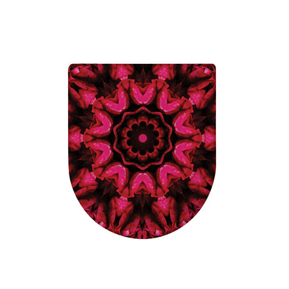 Pink Rose Kaleidoscope Print Toilet Lid Cover