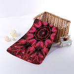 Pink Rose Kaleidoscope Print Towel