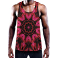 Pink Rose Kaleidoscope Print Men's Workout Tank Top
