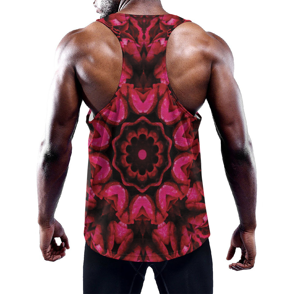 Pink Rose Kaleidoscope Print Training Tank Top