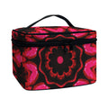 Pink Rose Kaleidoscope Print Travel Makeup Bag