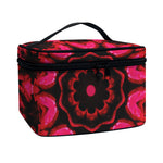 Pink Rose Kaleidoscope Print Travel Makeup Bag