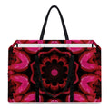 Pink Rose Kaleidoscope Print Utility Tote Bag