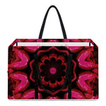 Pink Rose Kaleidoscope Print Utility Tote Bag