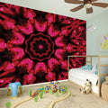 Pink Rose Kaleidoscope Print Wall Sticker