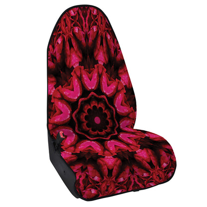 Pink Rose Kaleidoscope Print Waterproof Car Seat Cover