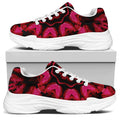 Pink Rose Kaleidoscope Print White Chunky Shoes