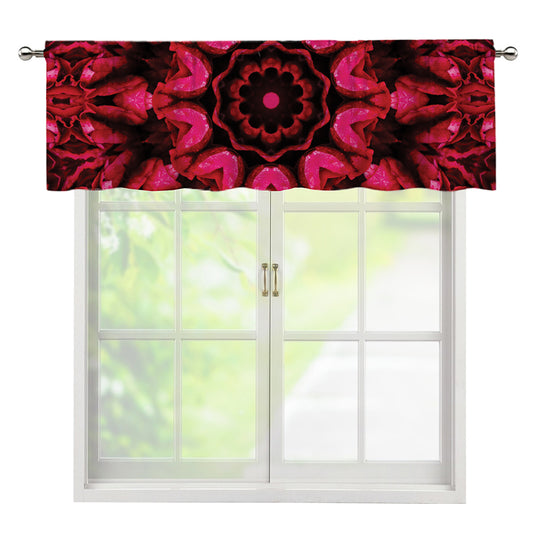 Pink Rose Kaleidoscope Print Window Valance