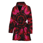 Pink Rose Kaleidoscope Print Women's Bathrobe