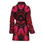 Pink Rose Kaleidoscope Print Women's Bathrobe