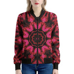 Pink Rose Kaleidoscope Print Women's Bomber Jacket