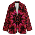 Pink Rose Kaleidoscope Print Women's Cotton Blazer