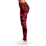 Pink Rose Kaleidoscope Print Women's Leggings