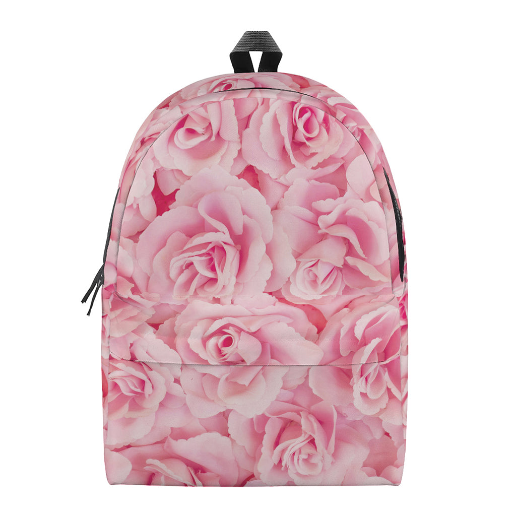 Pink Rose Print Backpack