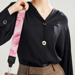 Pink Rose Print Bag Strap