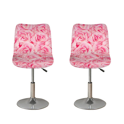 Pink Rose Print Bar Stool Covers