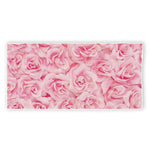 Pink Rose Print Beach Towel