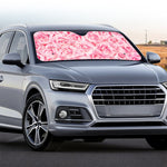 Pink Rose Print Car Windshield Sun Shade