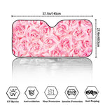 Pink Rose Print Car Windshield Sun Shade