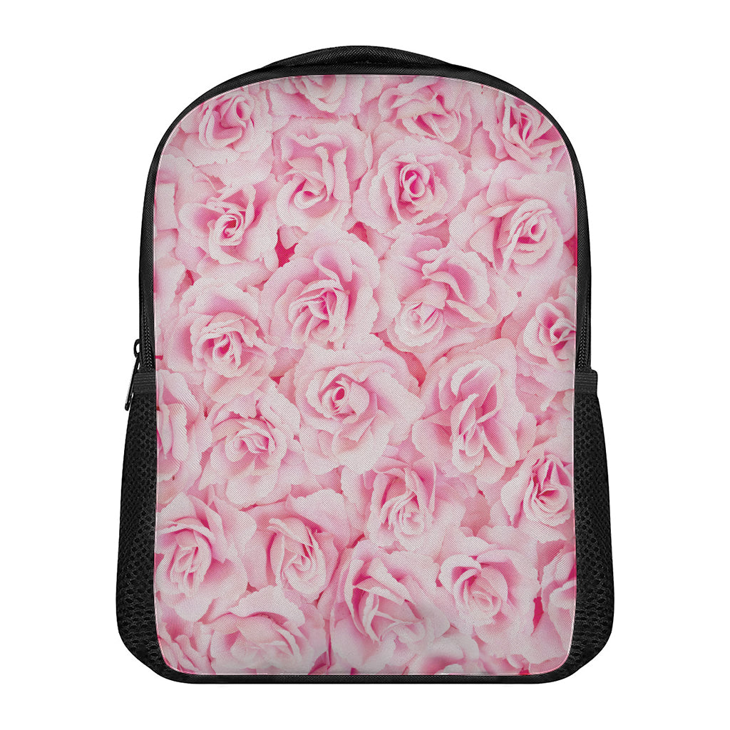 Pink Rose Print Casual Backpack