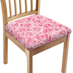 Pink Rose Print Chair Cushion Cover