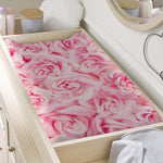 Pink Rose Print Changing Pad Cover