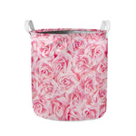 Pink Rose Print Collapsible Laundry Basket