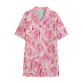 Pink Rose Print Cotton Hawaiian Shirt