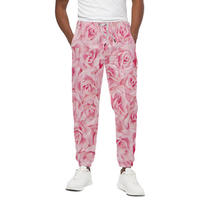 Rose Print Cotton Sweatpants W/logo