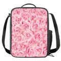 Pink Rose Print Crossbody Lunch Bag