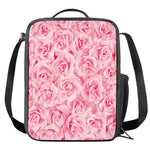 Pink Rose Print Crossbody Lunch Bag