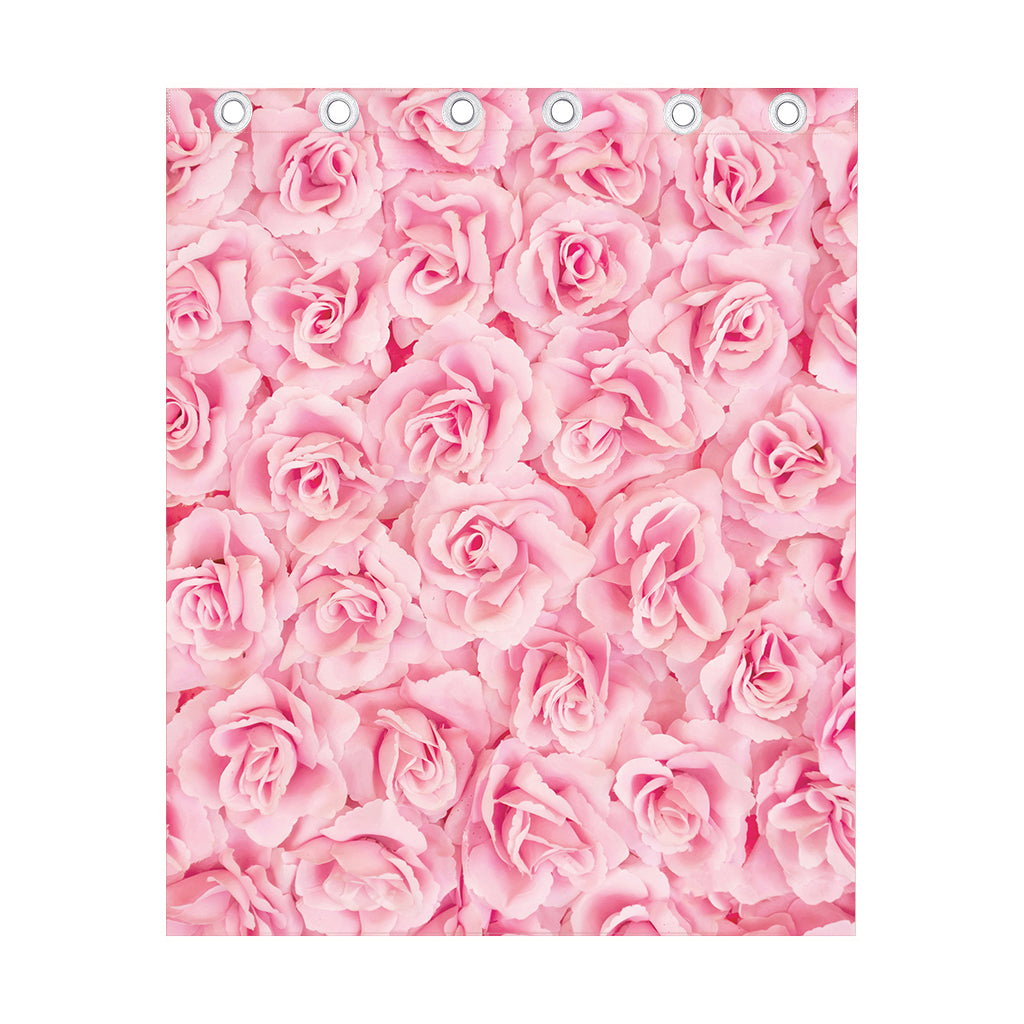 Pink Rose Print Curtain