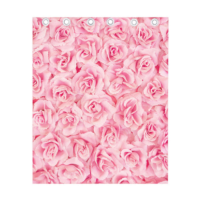 Pink Rose Print Curtain