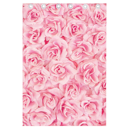 Pink Rose Print Curtain