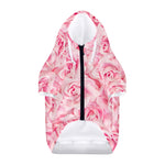 Pink Rose Print Dog Zip Up Hoodie