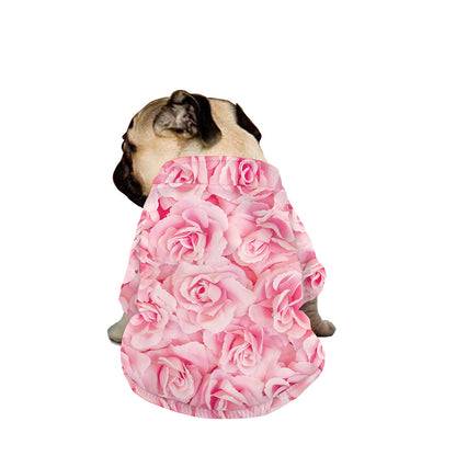 Pink Rose Print Dog Zip Up Jacket